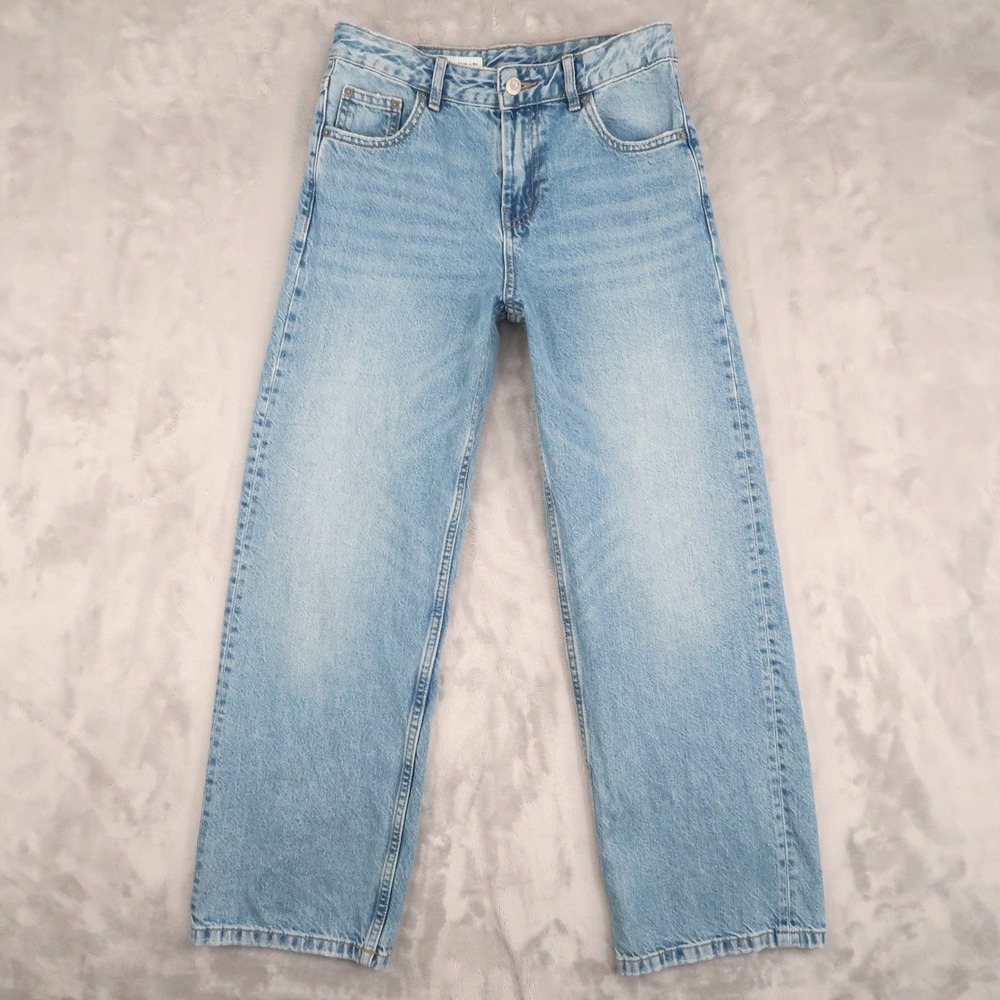 Zara Jeans Girls 13-14 Fit 26x27 Blue Wide Leg High Rise Skater 90s Style
